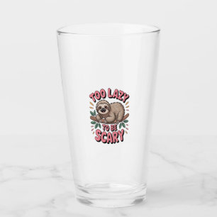 Cute Sloth on Branch with Playful Glass
