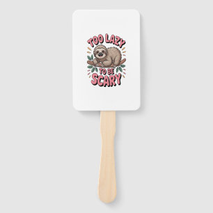 Cute Sloth on Branch with Playful Hand Fan