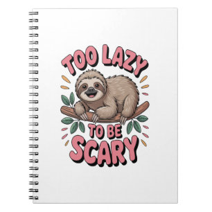 Cute Sloth on Branch with Playful Notebook