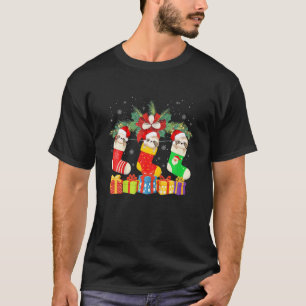 Cute Sloth On Socks Christmas Light Funny Santa EL T-Shirt