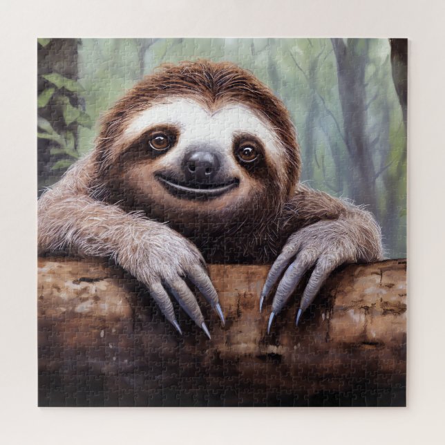 Cute Sloth on tree Jigsaw Puzzle (Horizontal)