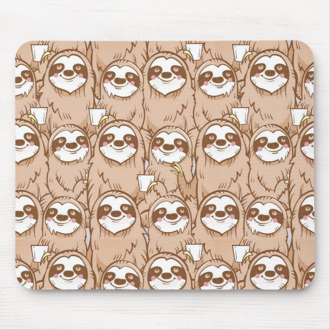 Cute Sloth Pattern Mouse Pad (Front)