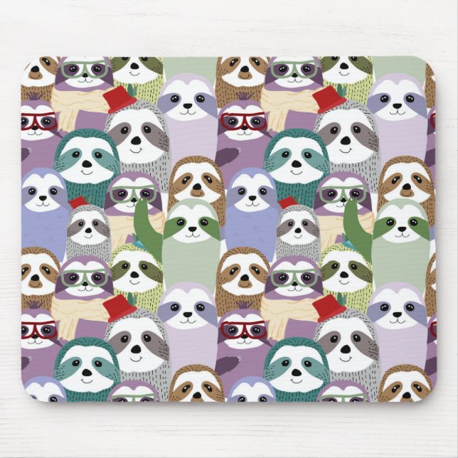 Cute Sloth Pattern Mouse Pad (Front)