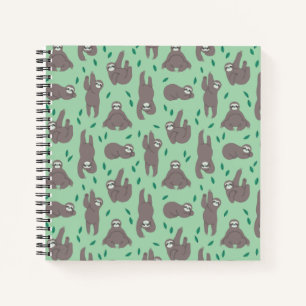 Cute Sloth Pattern Notebook