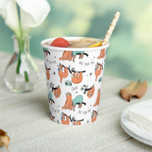Cute Sloth Pattern Paper Cups