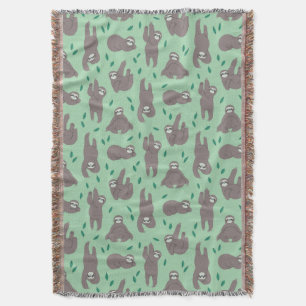 Cute Sloth Pattern Throw Blanket