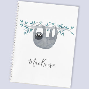 Cute Sloth Personalised Notebook