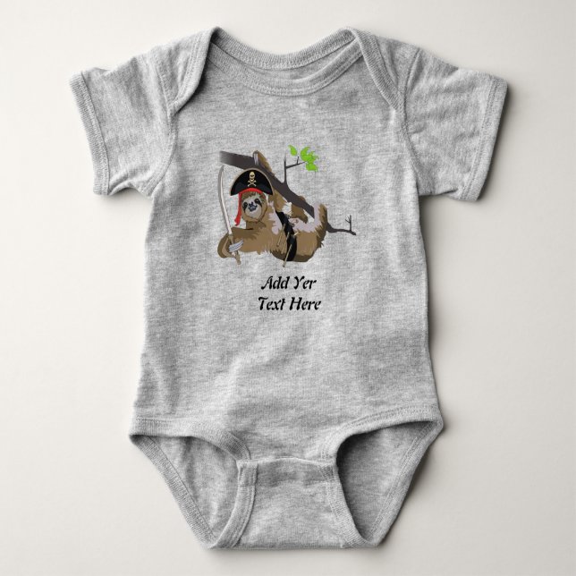 CUTE SLOTH Personalize. Baby Bodysuit (Front)
