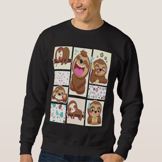 Cute Sloth Photo Frames Sweatshirt (Front)
