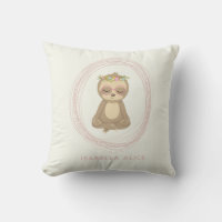 Cute Sloth Pink Zen Yoga Lotus Art Personalised