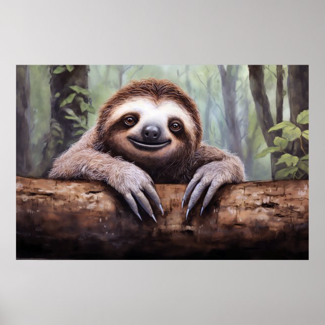 Cute Sloth profile Poster (Front)