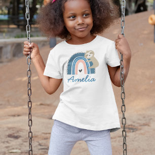 Cute Sloth Rainbow Name Kid's T-Shirt