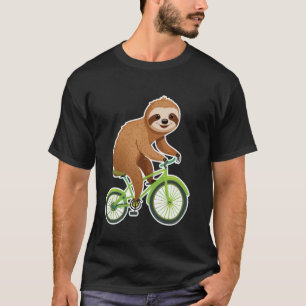 Cute Sloth Riding a Bike Lover Vacation Mode Time T-Shirt