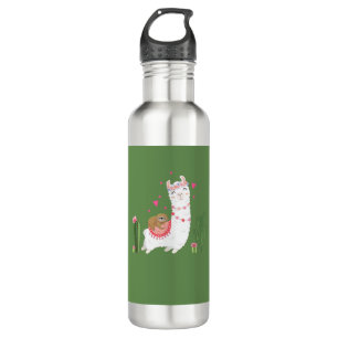Cute Sloth Riding Llama Shirt Heart Valentines Day 710 Ml Water Bottle