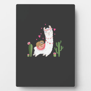 Cute Sloth Riding Llama Shirt Heart Valentines Day Plaque