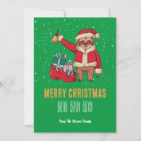 Cute Sloth Santa Snow Winter Merry Christmas