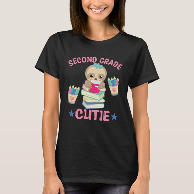 Cute Sloth Second Grade Cutie 2nd Grader Back to S T-Shirt (Front)