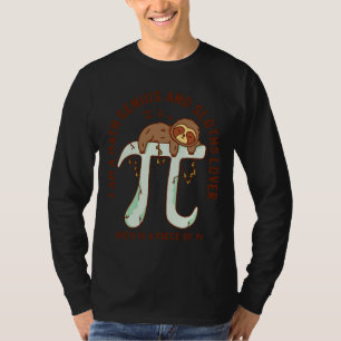 Cute Sloth Sleep On 3 14 Pi Number Symbol Math Sci T-Shirt