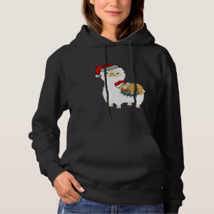 Cute Sloth Sleeping on Llama Alpaca I Xmas Christ Hoodie