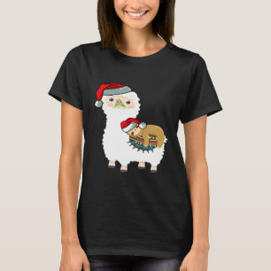 Cute Sloth Sleeping on Llama Alpaca I Xmas  Christ T-Shirt