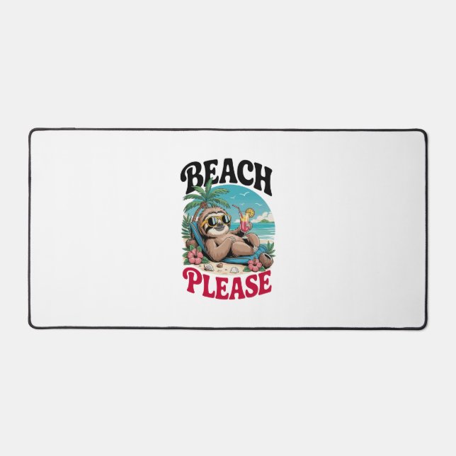 Cute Sloth Summertime Desk Mat (Front)