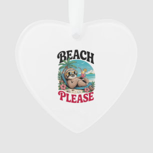 Cute Sloth Summertime Ornament