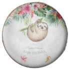 Cute Sloth Tropical Floral Bouquet Boy Baby Shower