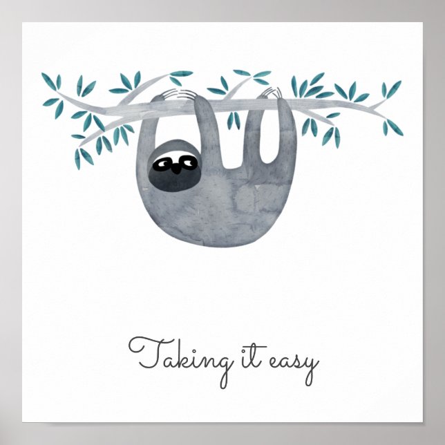 Cute Sloth Typography Poster (Front)