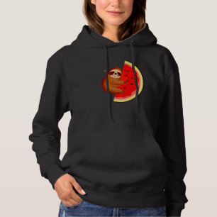 Cute Sloth & Watermelon Melon Summer Tropical Frui Hoodie