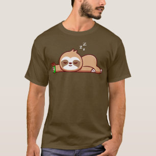 Cute Sloth With Coffee Cup Cartoon1 T-Shirt