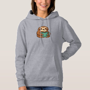 Cute Sloth with Coffee Mug � Cosy Relaxed Animal A Hoodie