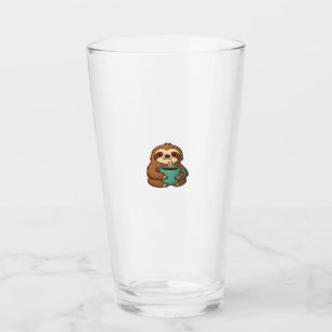 Cute Sloth with Coffee Mug � Cozy Relaxed Animal A Glass