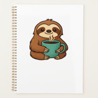 Cute Sloth with Coffee Mug � Cozy Relaxed Animal A Planner