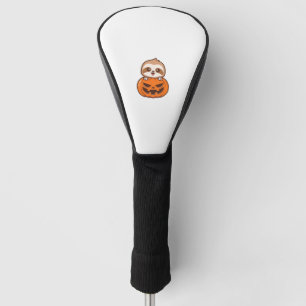 Cute Sloth with Pumpkin Halloween Cartoon Vector I Golf Head Cover