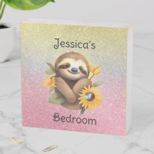 Cute Sloth With Sunflowers