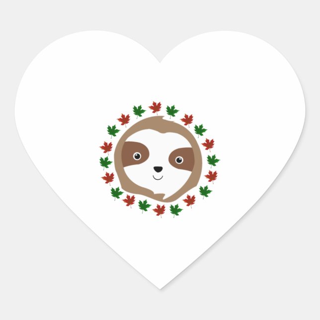 cute sloth with Tree leaves Sticker  (Front)