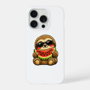 Cute Sloth with Watermelon iPhone 15 Pro Case
