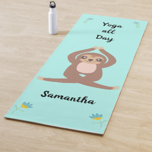 Cute Sloth Yoga all Day (both sides) Personalised Mat