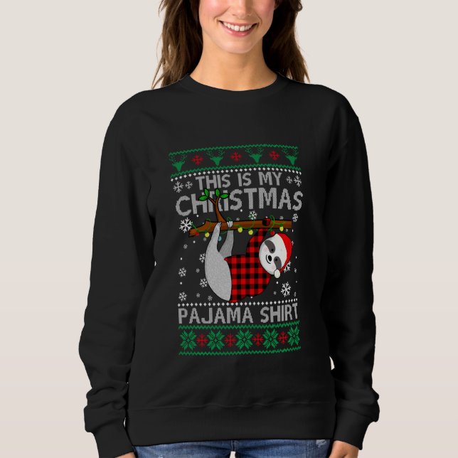 Cute Slothmas Sloth Lover Ugly Christmas Sweater   (Front)