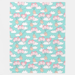 Cute Sloths Fleece Blanket