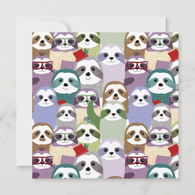 Cute Sloths Holiday Card (Front)