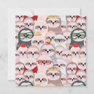 Cute Sloths Holiday Card