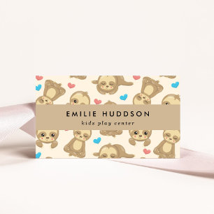 Cute Sloths, Kids Play Centre, Activity Centre Business Card