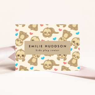 Cute Sloths, Kids Play Centre, Activity Centre Business Card