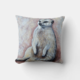 Cute Slouchy Meerkat Painting Cushion