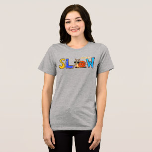 Cute Slow Snail Graphic T-Shirt Tri-Blend Shirt