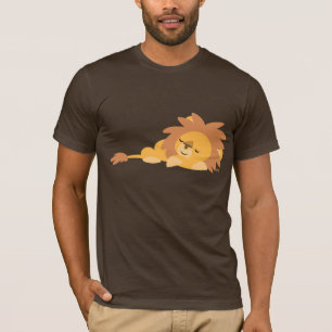 Cute Slumbering Cartoon Lion T-shirt
