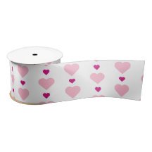 Cute Small and Large Pink Hearts on White