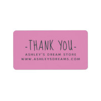 Cute Small Business Fuchsia Pink Thank You Labels