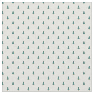 Cute small Christmas trees on white Fabric